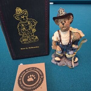 Boyds Bears Cowboy Figurine with Hat and Suspenders
